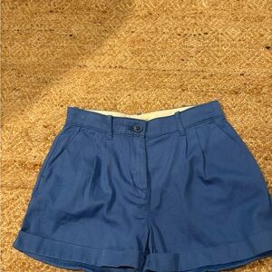 J. Crew Royal Blue Pleated Cotton Shorts